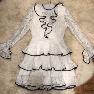 White ALEXIS mini lace dress. Size S/M